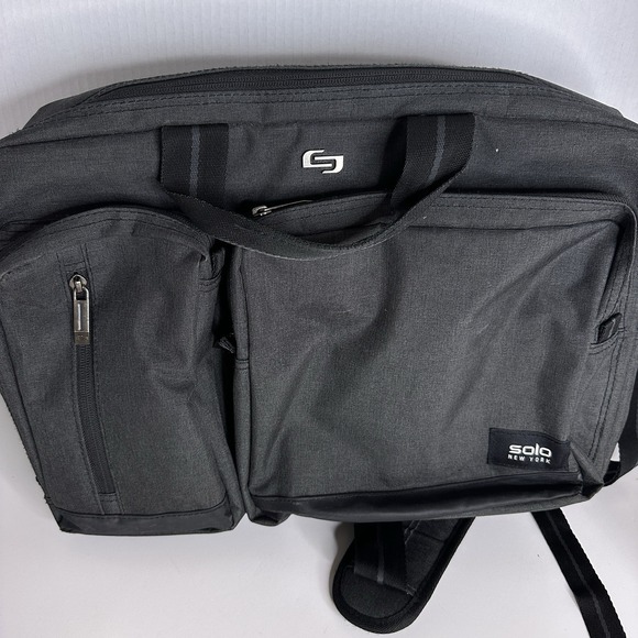 SOLO OF NY LAPTOP COMPUTER BAG CARRY-ON BRIEFCASE MESSENGER CONVERTS TO BACKPACK - Picture 1 of 8